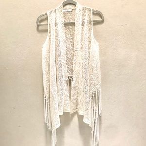 Millau Waterfall Vest Embroidered Cream Size M